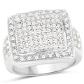 0.61 Carat Genuine White Diamond .925 Sterling Silver Ring