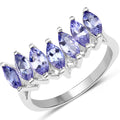 1.68 Carat Genuine Tanzanite .925 Sterling Silver Ring