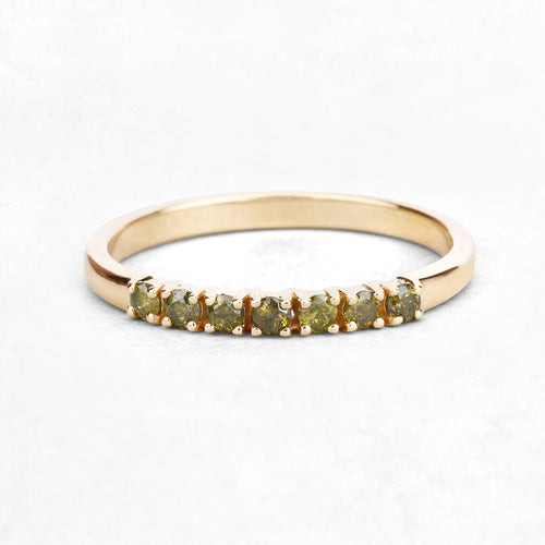 0.22 Carat Genuine Dark Yellow Diamond 14K Yellow Gold Ring (I1-I2)