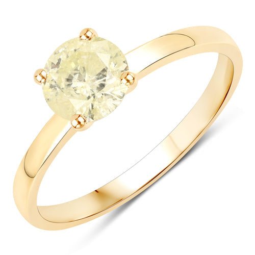 0.85 Carat Genuine TLC Diamond 14K Yellow Gold Ring
