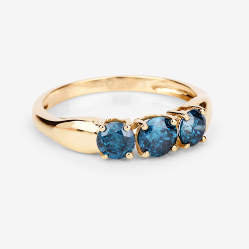 1.03 Carat Genuine Blue Diamond 14K Yellow Gold Ring