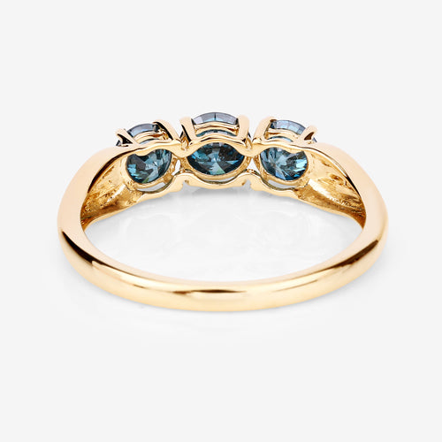 1.03 Carat Genuine Blue Diamond 14K Yellow Gold Ring