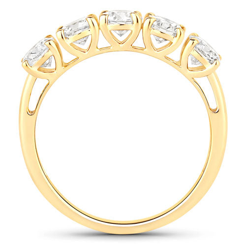 1.50 Carat Genuine Lab Grown Diamond 14K Yellow Gold Ring