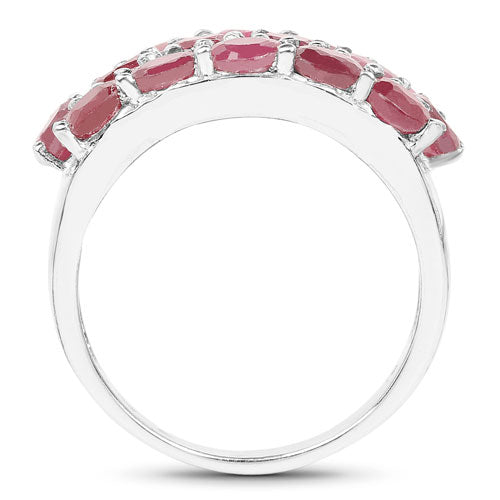 3.52 Carat Genuine Ruby .925 Sterling Silver Ring