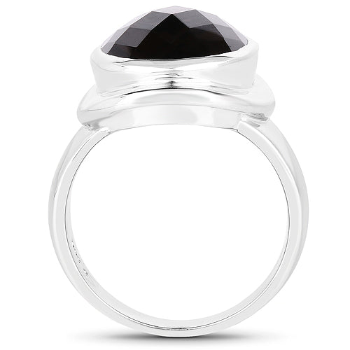 7.90 Carat Genuine Smoky Quartz .925 Sterling Silver Ring