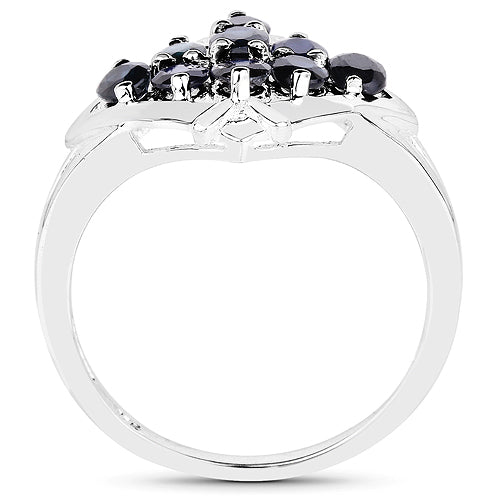 1.80 Carat Genuine Blue Sapphire .925 Sterling Silver Ring