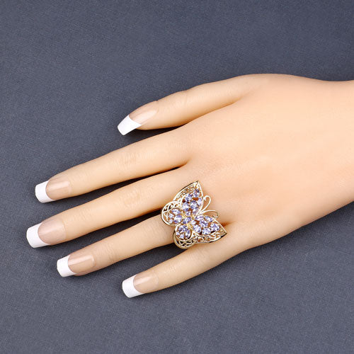 2.50 Carat Genuine Tanzanite .925 Sterling Silver Ring