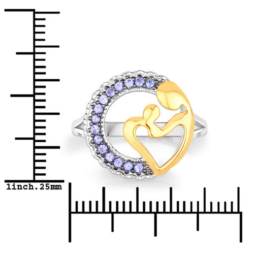0.28 Carat Genuine Tanzanite .925 Sterling Silver Ring