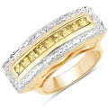 1.08 Carat Genuine Yellow Sapphire .925 Sterling Silver Ring