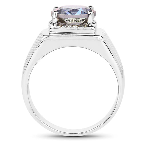 4.75 Carat Genuine Mystic Topaz .925 Sterling Silver Ring