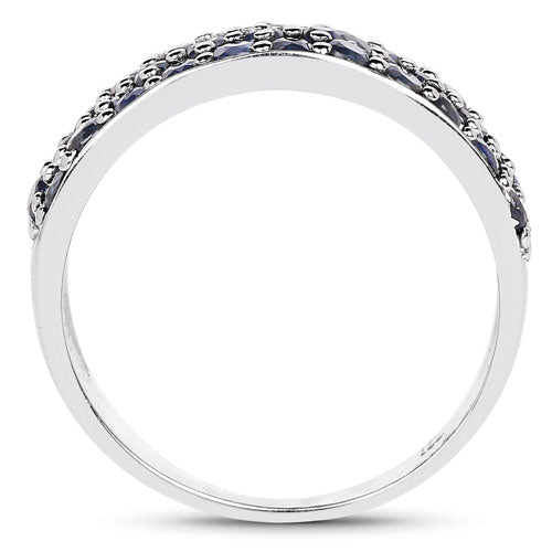 1.70 Carat Genuine Blue Sapphire .925 Sterling Silver Ring