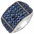 2.86 Carat Genuine Blue Sapphire .925 Sterling Silver Ring