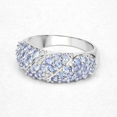 1.48 Carat Genuine Tanzanite .925 Sterling Silver Ring