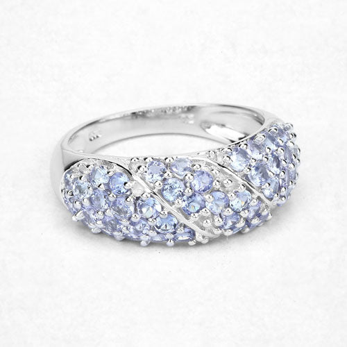 1.48 Carat Genuine Tanzanite .925 Sterling Silver Ring