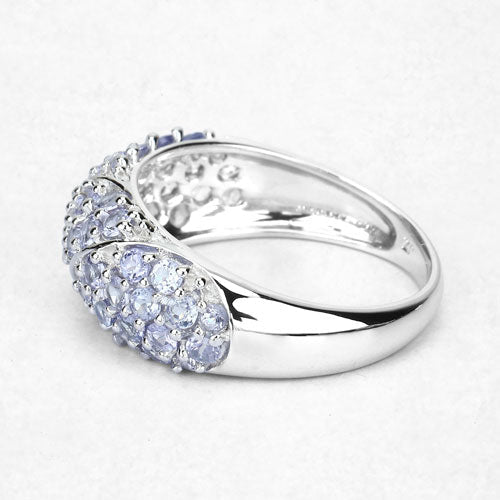 1.48 Carat Genuine Tanzanite .925 Sterling Silver Ring