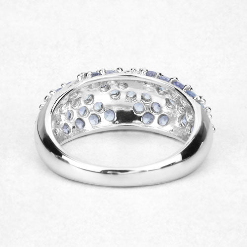 1.48 Carat Genuine Tanzanite .925 Sterling Silver Ring
