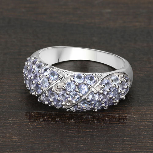 1.48 Carat Genuine Tanzanite .925 Sterling Silver Ring