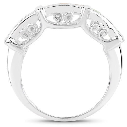 1.08 Carat Genuine Multi Sapphire .925 Sterling Silver Ring