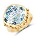 12.79 Carat Genuine Blue Topaz .925 Sterling Silver Ring