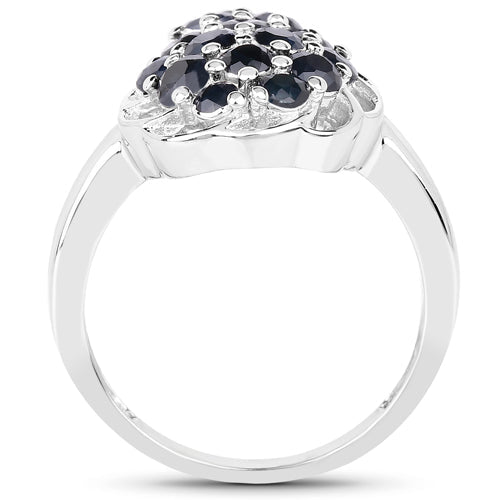 1.62 Carat Genuine Blue Sapphire .925 Sterling Silver Ring