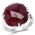 13.65 Carat Dyed Ruby .925 Sterling Silver Ring