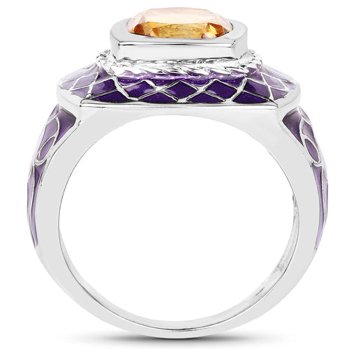 2.00 Carat Genuine Citrine .925 Sterling Silver Ring