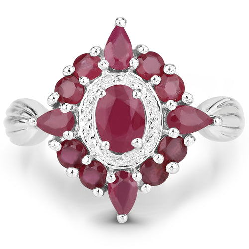 2.89 Carat Genuine Ruby .925 Sterling Silver Ring
