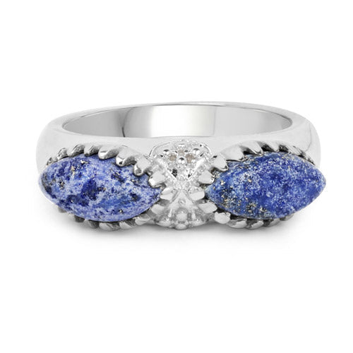 2.28 Carat Genuine Lapis Lazuli .925 Sterling Silver Ring