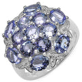 3.59 Carat Genuine Tanzanite .925 Sterling Silver Ring