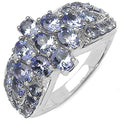 2.43 Carat Genuine Tanzanite .925 Sterling Silver Ring