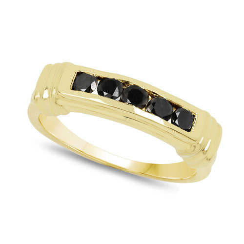 0.50 Carat Genuine Black Diamond .925 Sterling Silver Ring