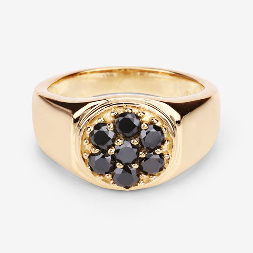 0.91 Carat Genuine Black Diamond .925 Sterling Silver Ring