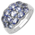 1.73 Carat Genuine Tanzanite .925 Sterling Silver Ring