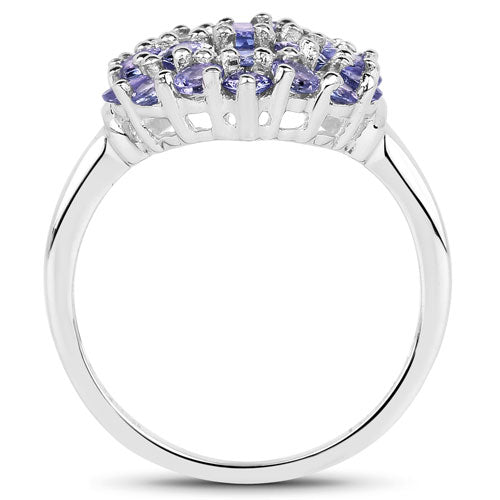 2.31 Carat Genuine Tanzanite .925 Sterling Silver Ring