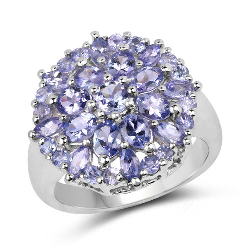 2.79 Carat Genuine Tanzanite .925 Sterling Silver Ring