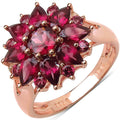 3.01 Carat Genuine Rhodolite .925 Sterling Silver Ring