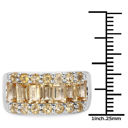 3.08 Carat Genuine Citrine .925 Sterling Silver Ring