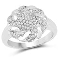 14K Yellow Gold Plated 0.28 Carat Genuine White Diamond .925 Sterling Silver Ring