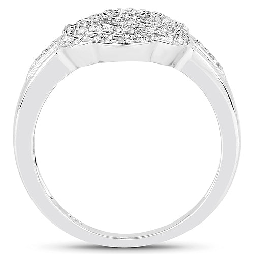 14K Yellow Gold Plated 0.29 Carat Genuine White Diamond .925 Sterling Silver Ring