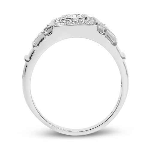 14K White Gold Plated 0.21 Carat Genuine White Diamond .925 Sterling Silver Ring
