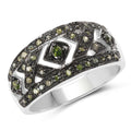 0.27 Carat Genuine Green Diamond .925 Sterling Silver Ring