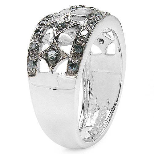 0.29 Carat Genuine Blue Diamond .925 Sterling Silver Ring