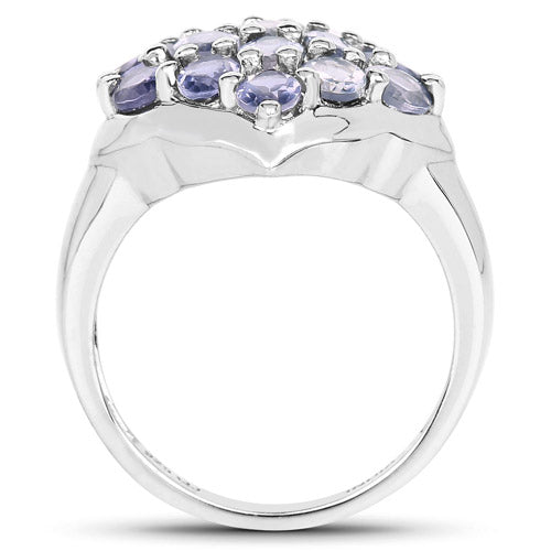 2.38 Carat Genuine Iolite .925 Sterling Silver Ring