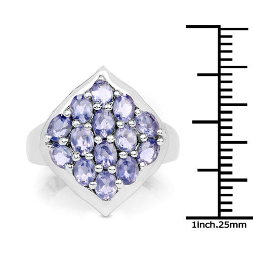 2.38 Carat Genuine Iolite .925 Sterling Silver Ring
