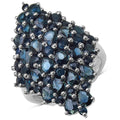 4.70 Carat Genuine Blue Sapphire .925 Sterling Silver Ring