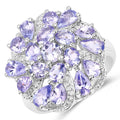 3.35 Carat Genuine Tanzanite .925 Sterling Silver Ring
