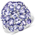 7.08 Carat Genuine Tanzanite .925 Sterling Silver Ring