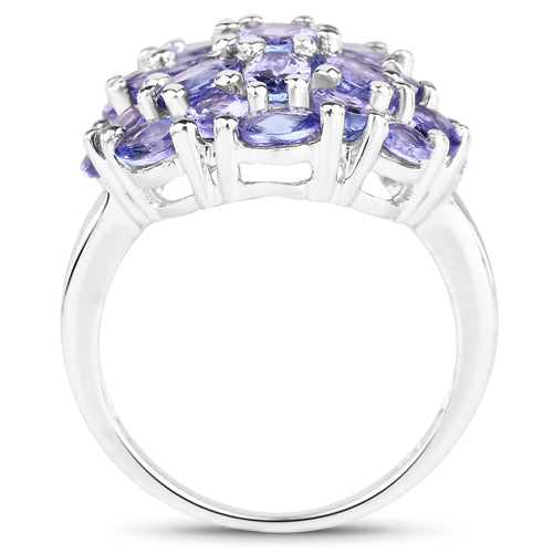 7.08 Carat Genuine Tanzanite .925 Sterling Silver Ring