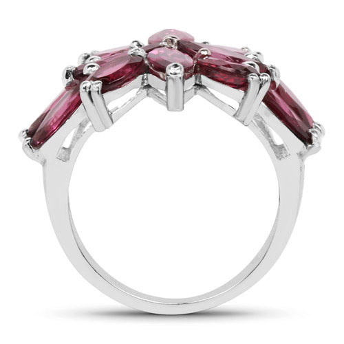 7.80 Carat Genuine Rhodolite .925 Sterling Silver Ring