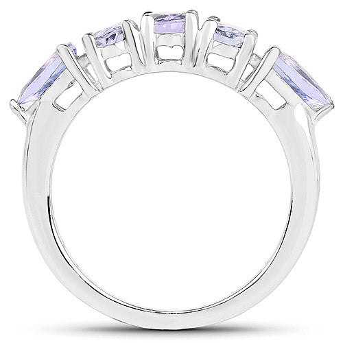 2.33 Carat Genuine Tanzanite .925 Sterling Silver Ring